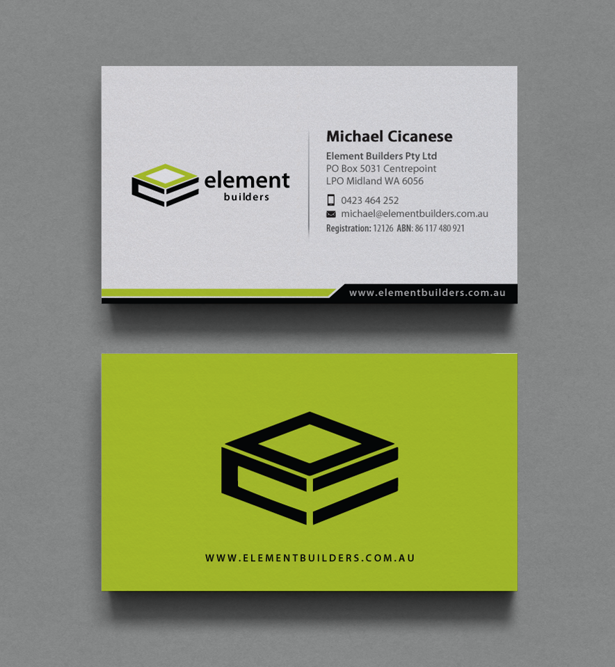 Business Card Design by chandrayaan.creative for Element Builders | Design #15707438