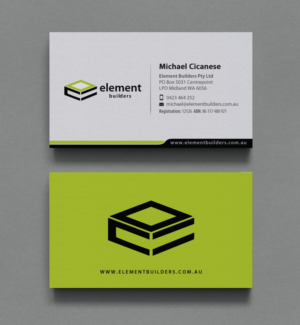 Business Card Design by chandrayaan.creative for Element Builders | Design: #15707445