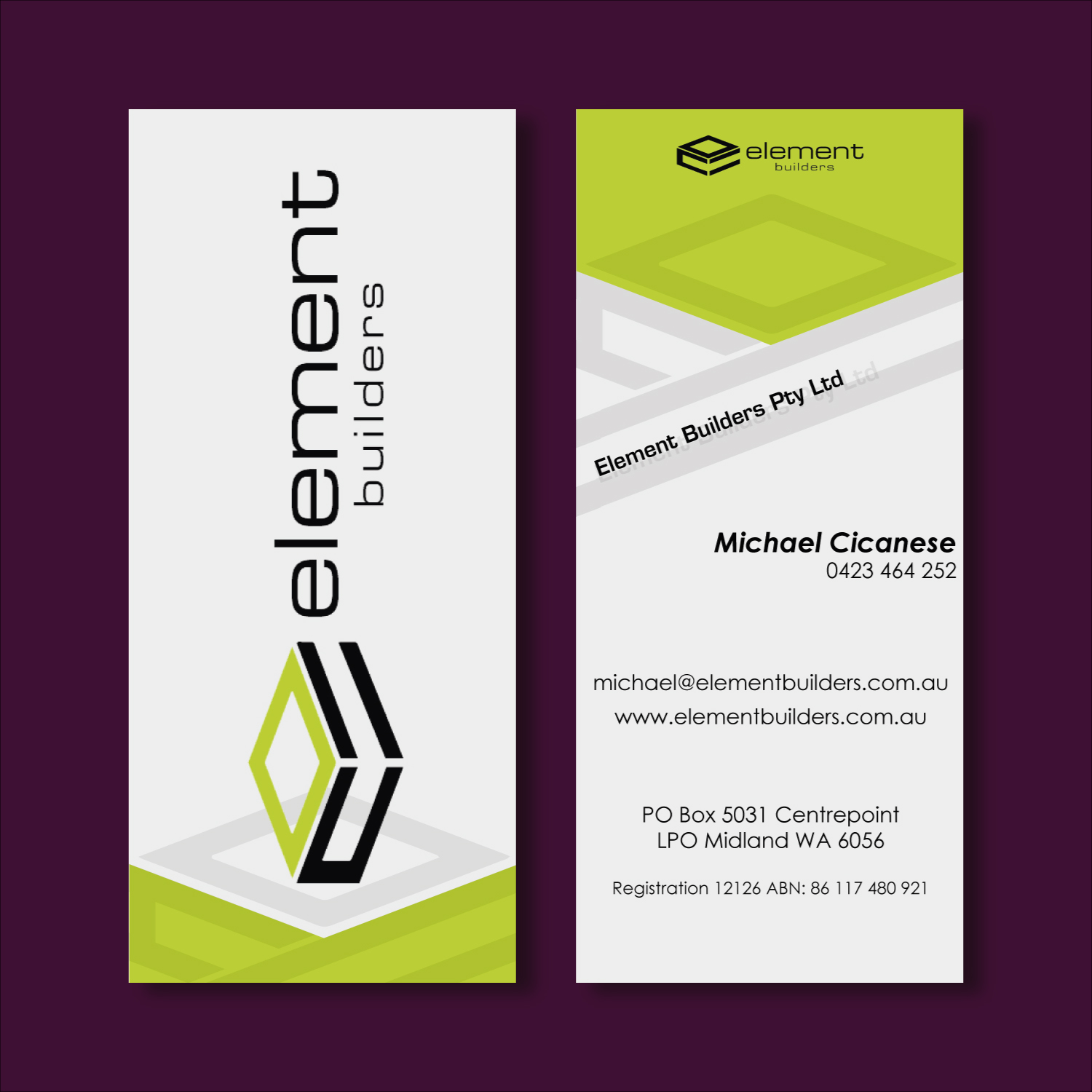 Business Card Design by sebelastitiksebelas for Element Builders | Design #15788948