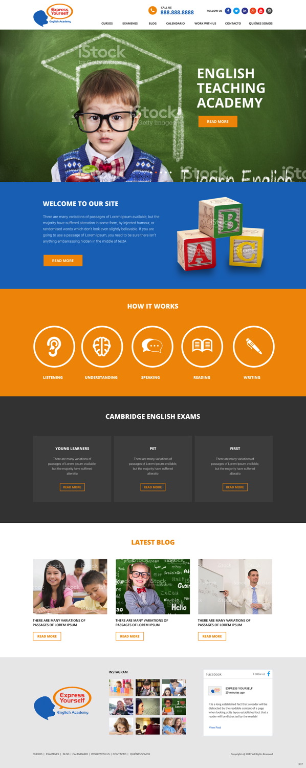 Web Design by pb for Express Yourself English Academy | Design #15723009