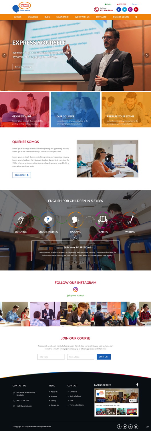 Web Design by pb for Express Yourself English Academy | Design #15723010