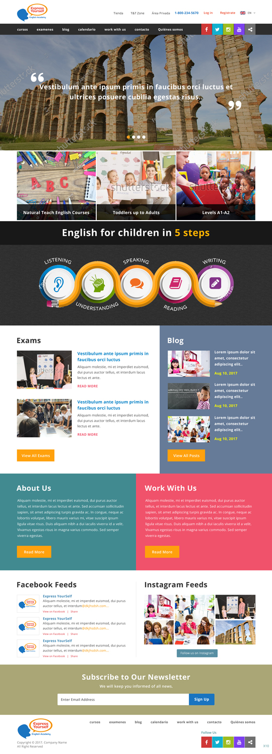 Web Design by pb for Express Yourself English Academy | Design #15736164