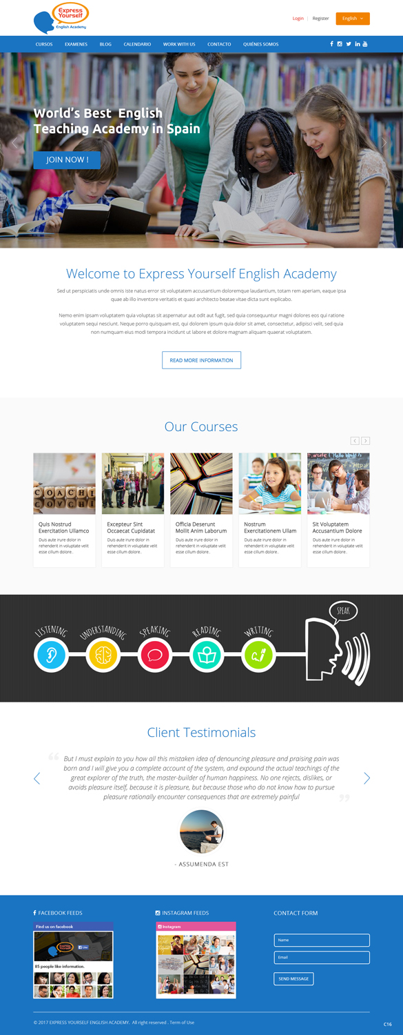 Web Design by pb for Express Yourself English Academy | Design #15736167