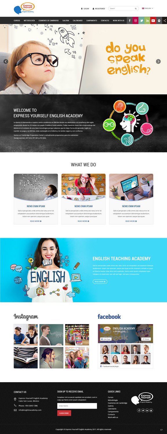 Web Design by pb for Express Yourself English Academy | Design: #15747495
