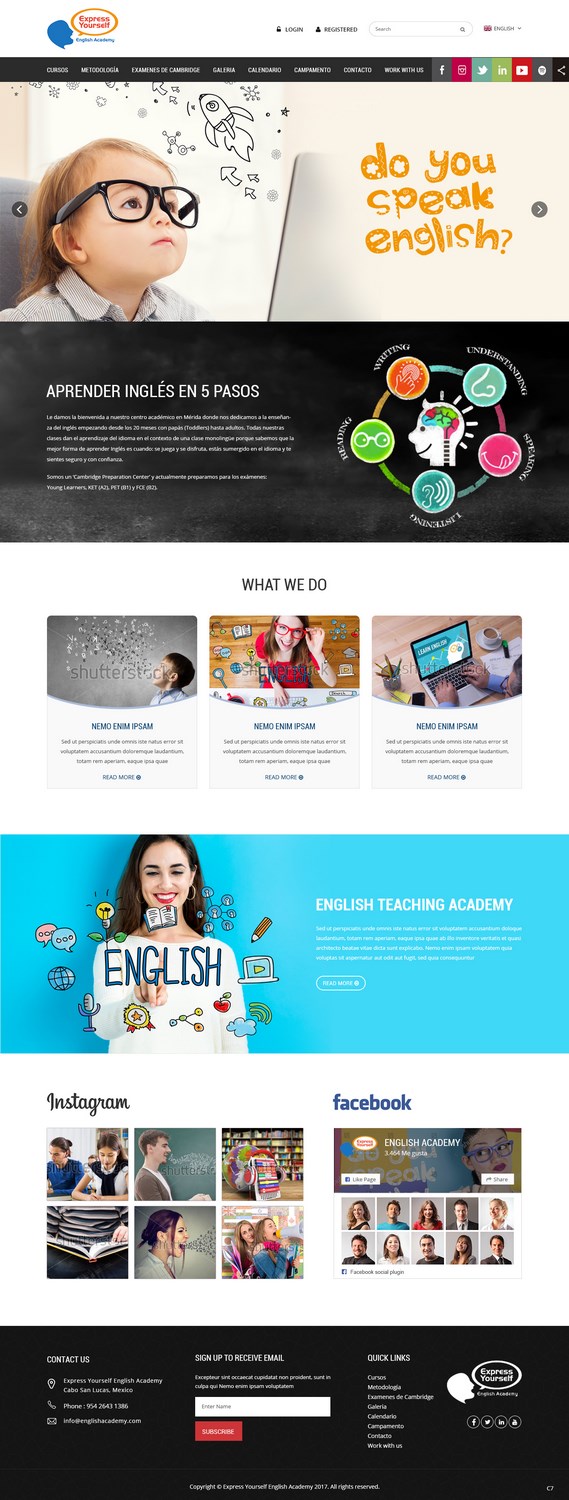 Web Design by pb for Express Yourself English Academy | Design #15778055