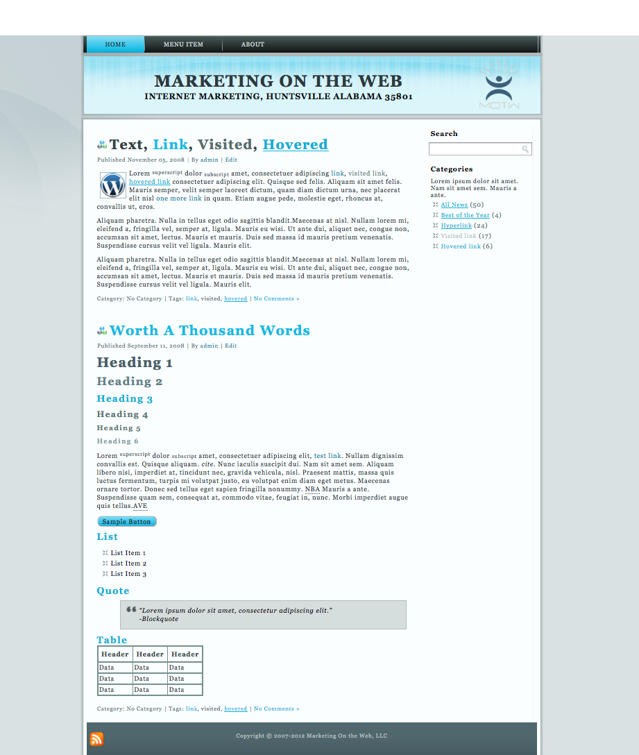 Wordpress Design by mikey247 for this project | Design #586380