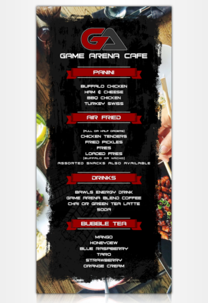 Esport Center Food Menu | Menu Design by SAI DESIGNS