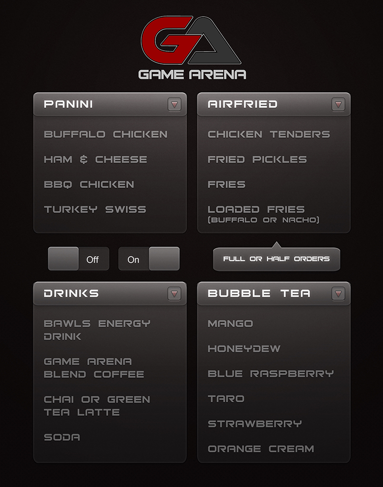 Diseño de Menú por mrmrnjr para Game-Arena | Diseño #15738774