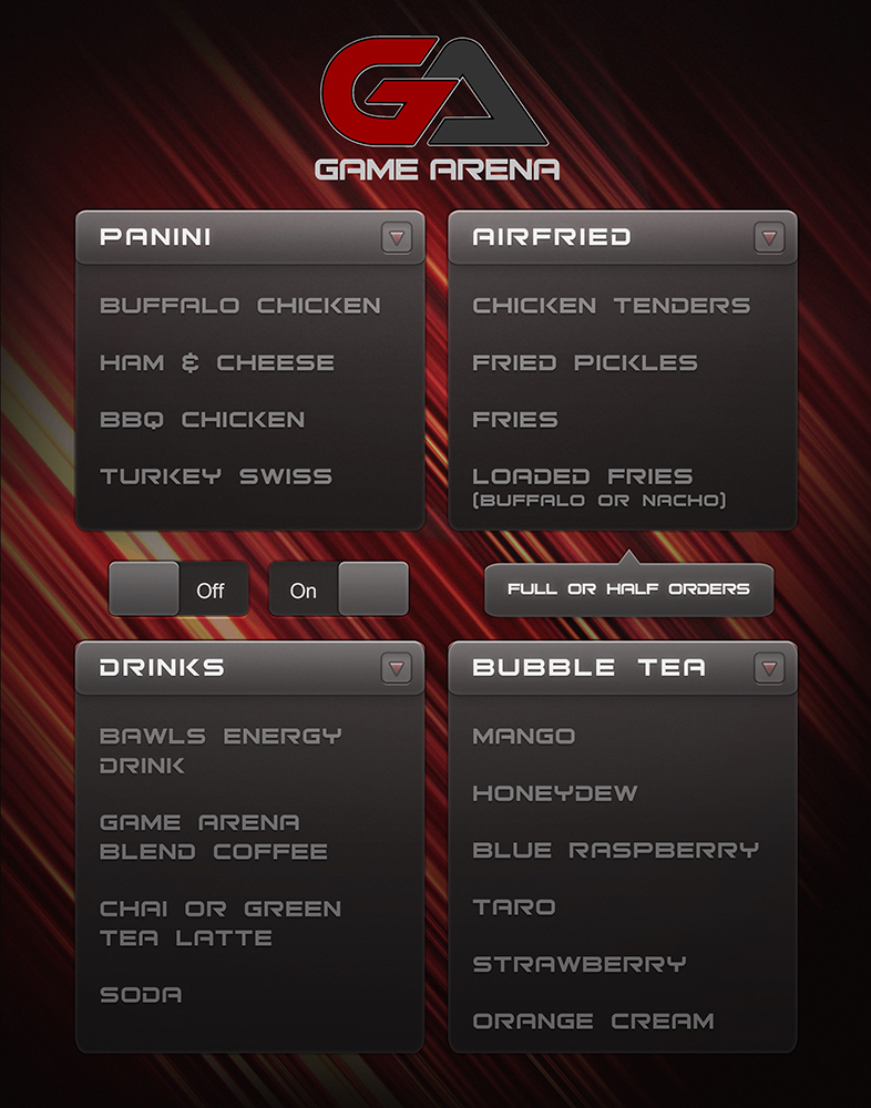 Menu Design by mrmrnjr for Game-Arena | Design #15748385