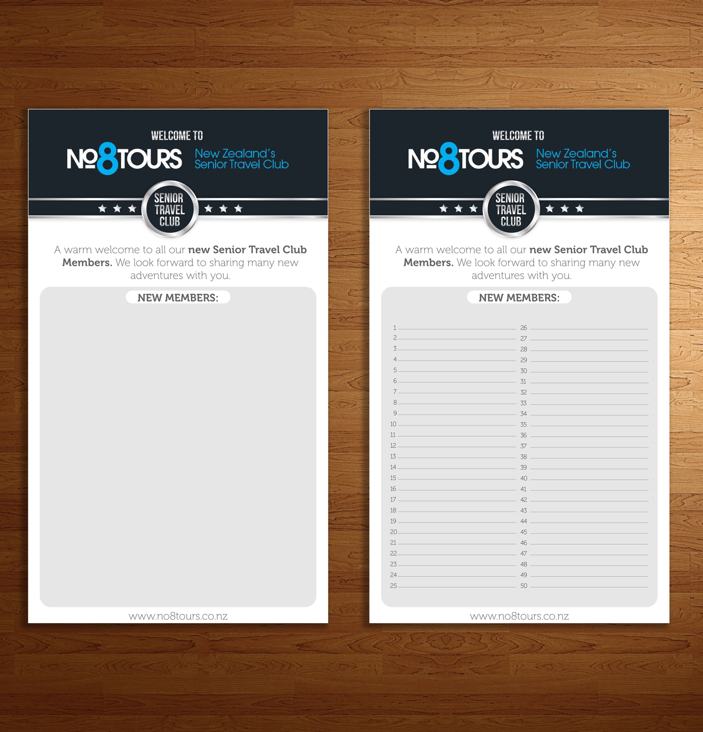 Graphic Design by MindCraft Design for No.8 Tours New Zealands Senior Travel Club | Design #15731000