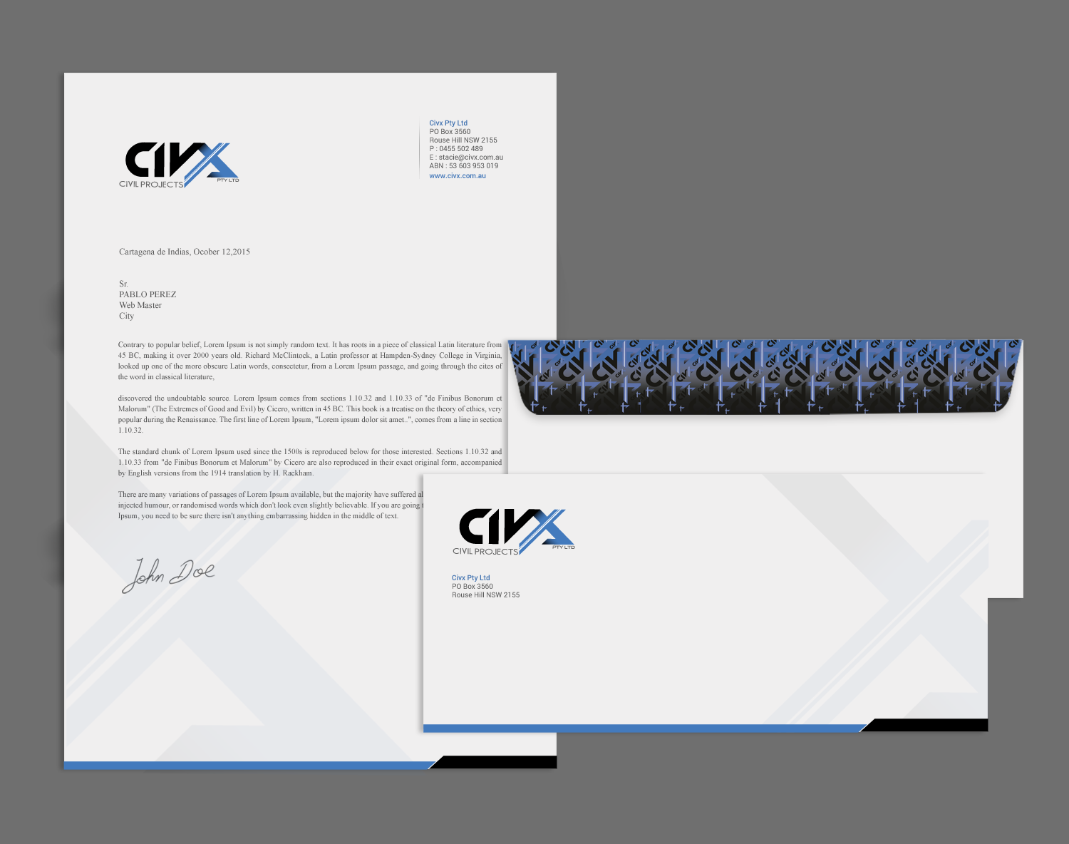 Stationery Design by Brand aid for Civx Pty Ltd | Design #15736026