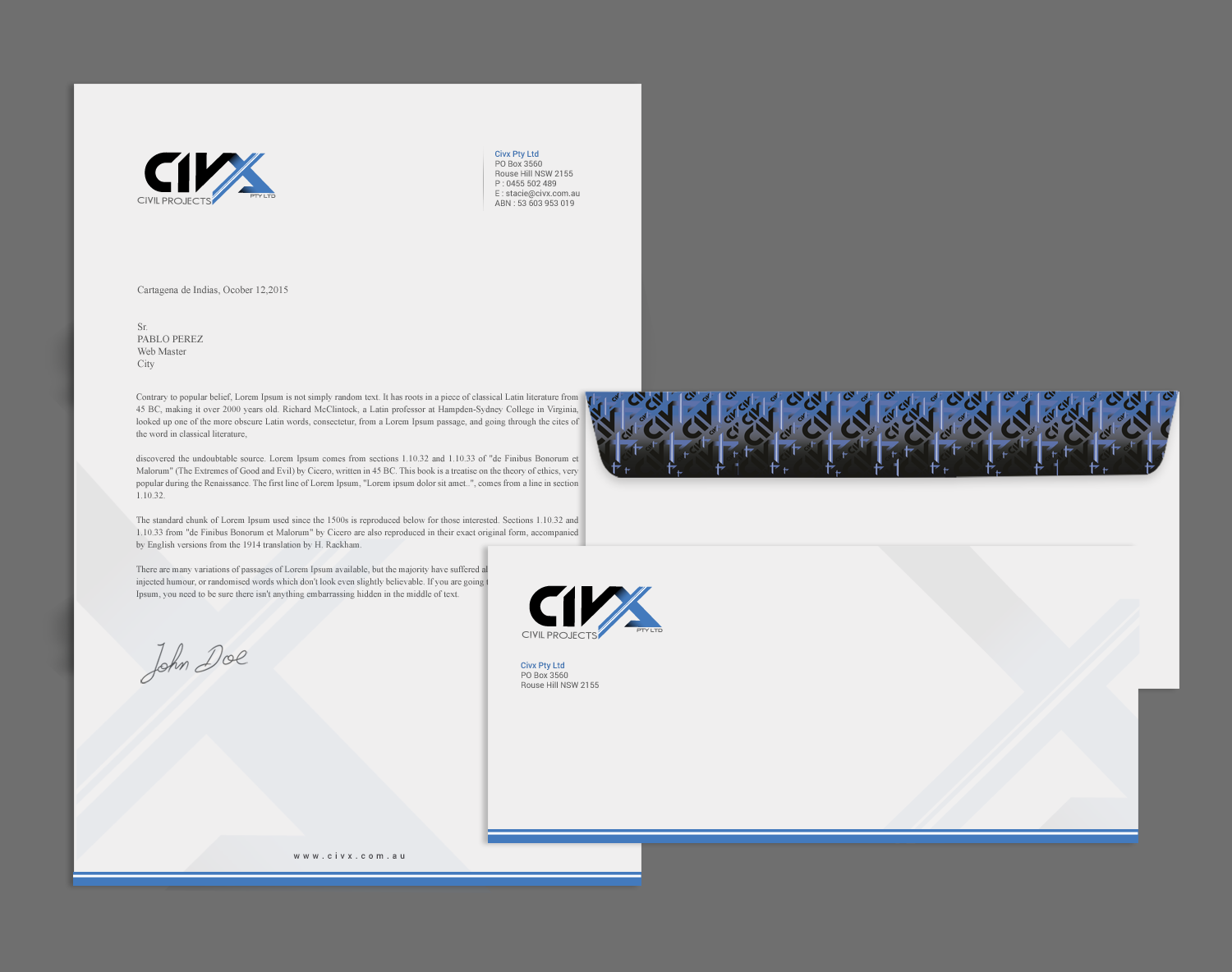 Stationery Design by Brand aid for Civx Pty Ltd | Design #15736027