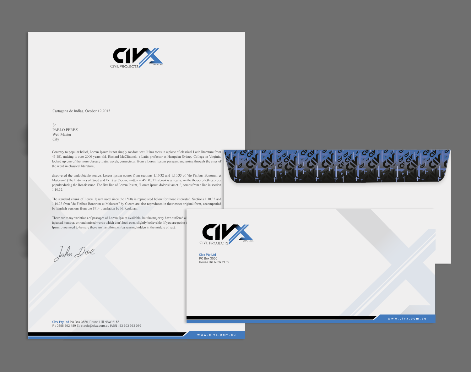 Stationery Design by Brand aid for Civx Pty Ltd | Design #15736047