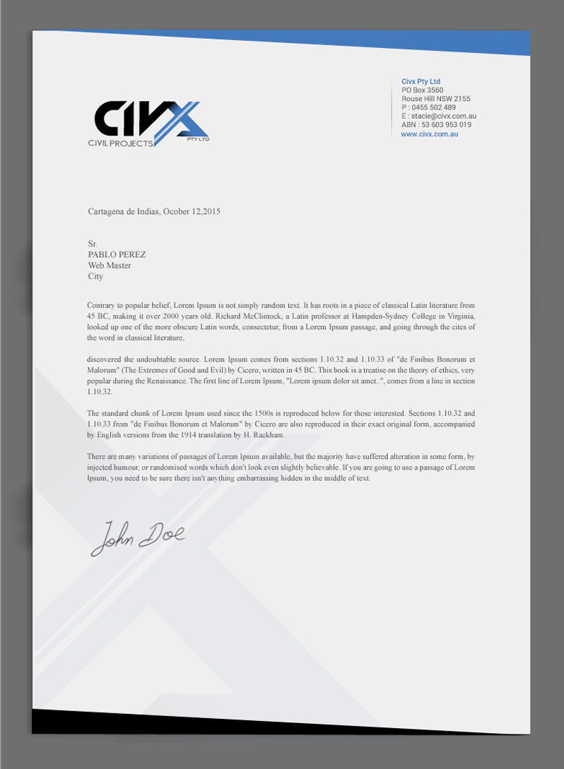 Stationery Design by Brand aid for Civx Pty Ltd | Design #15804251