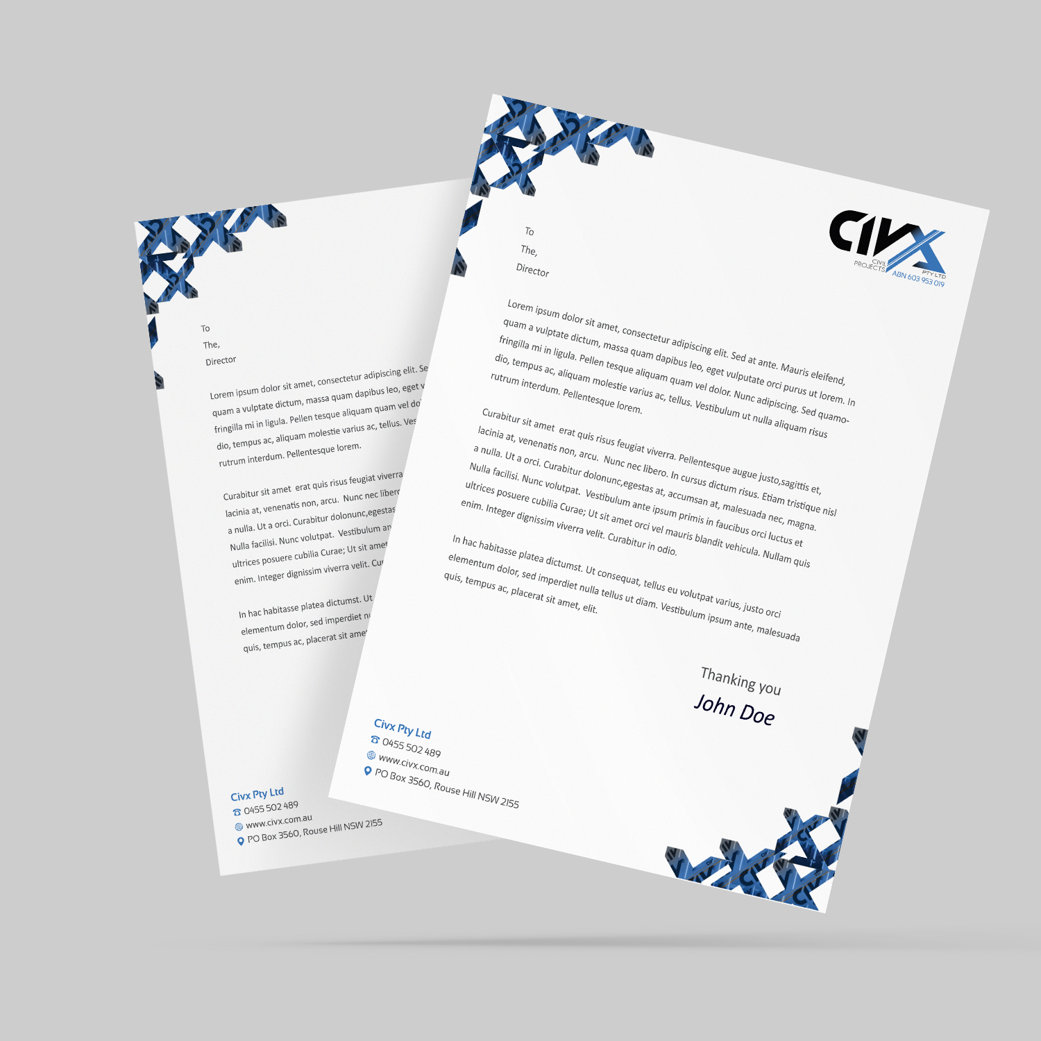 Stationery Design by Creative Jiniya for Civx Pty Ltd | Design #15731166