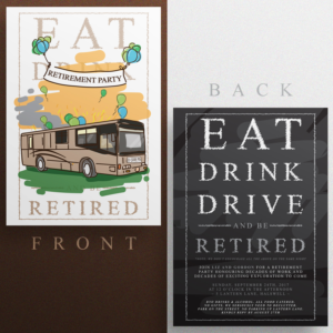 Motorhome Retirement Party Invitation | Invitation Design by dede_dwiyansyah