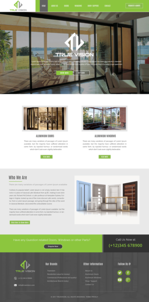 Diseño Wordpress por webxvision para True Vision Windows & Doors | Diseño #15827626