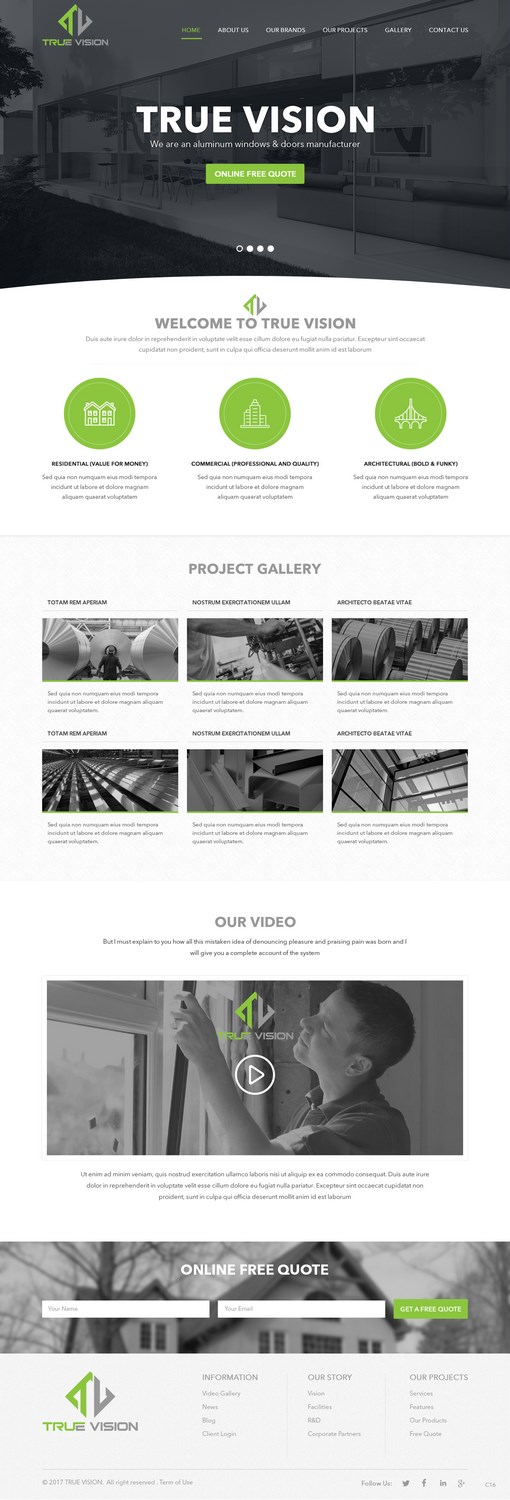 Design Wordpress par pb pour True Vision Windows & Doors | Design #15736395