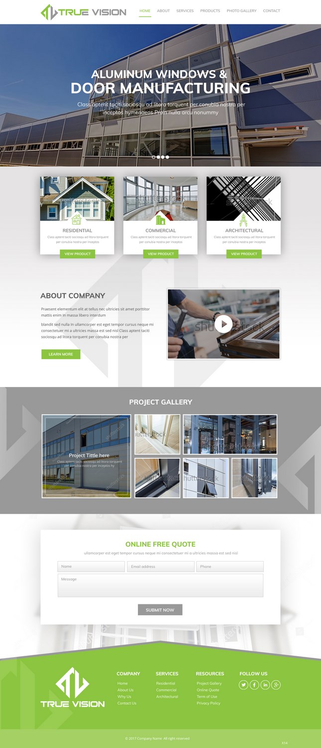 Design Wordpress par pb pour True Vision Windows & Doors | Design #15736396