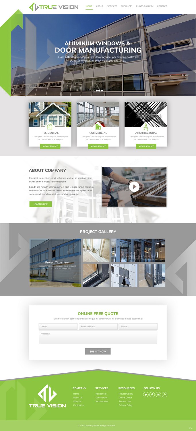 Design Wordpress par pb pour True Vision Windows & Doors | Design #15736397