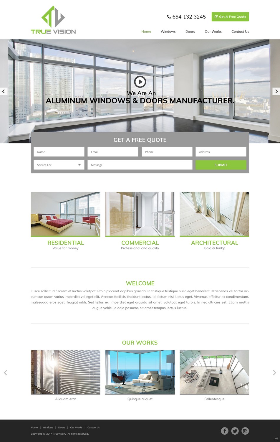 Wordpress Design by pb for True Vision Windows & Doors | Design #15736398