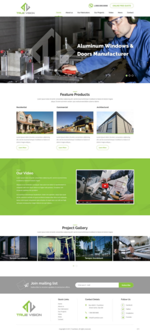 Wordpress Design by pb for True Vision Windows & Doors | Design: #15736411