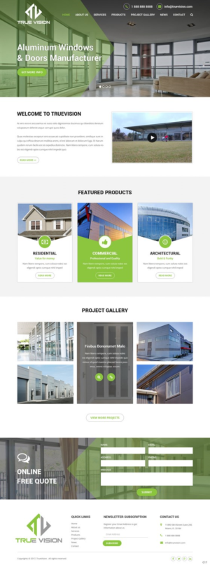 Wordpress Design by pb for True Vision Windows & Doors | Design: #15736416