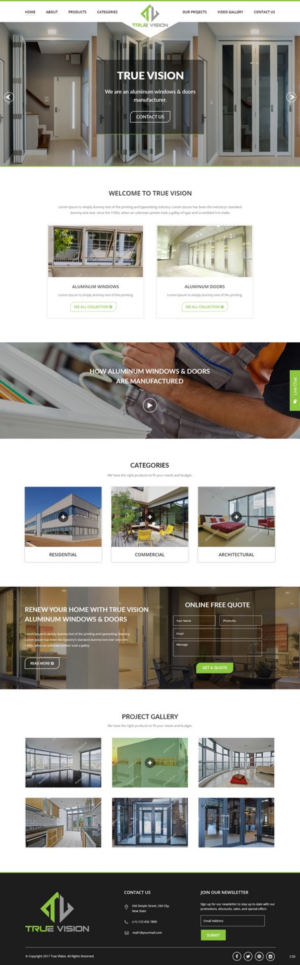 Wordpress Design by pb for True Vision Windows & Doors | Design: #15736418