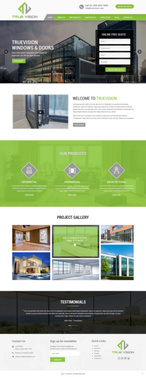 Wordpress Design by pb for True Vision Windows & Doors | Design: #15736428