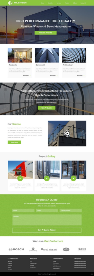 Wordpress Design by pb for True Vision Windows & Doors | Design: #15745526