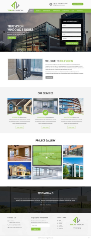 Wordpress Design by pb for True Vision Windows & Doors | Design: #15856547