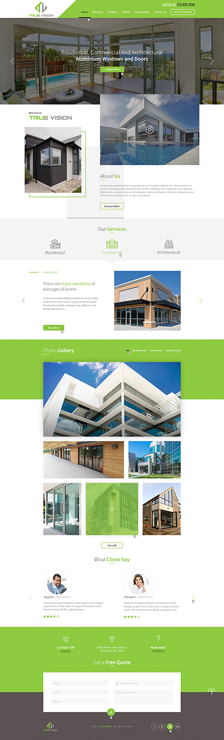 Design Wordpress par Ved Web Services pour True Vision Windows & Doors | Design #15754764