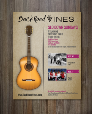 Flyer Design by alex989 for BackRoad Vines | Design: #15729557
