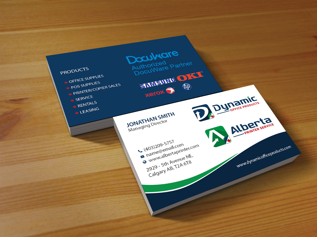 Diseño de Tarjeta de Presentación por Creations Box 2015 para Dynamic Office Products | Diseño #15823537