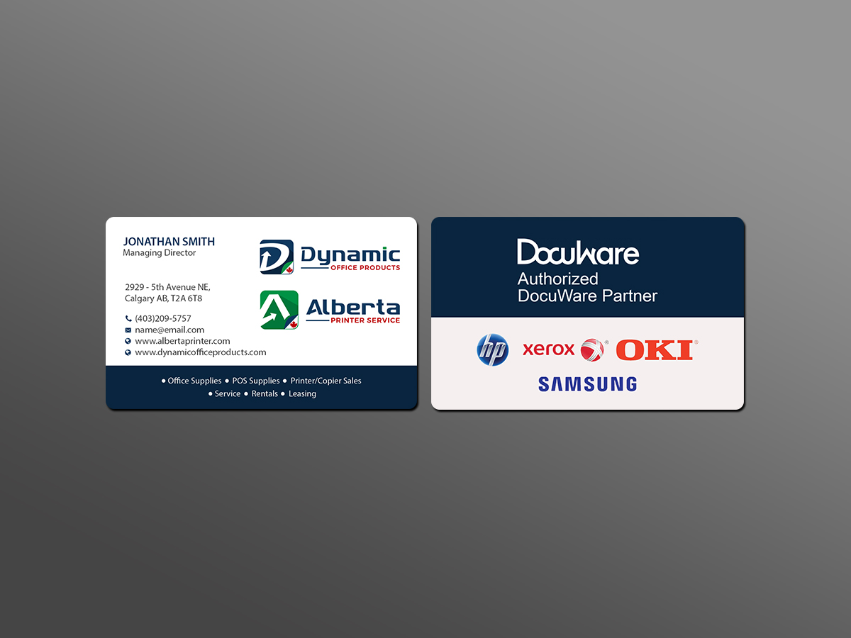 Diseño de Tarjeta de Presentación por Creations Box 2015 para Dynamic Office Products | Diseño #15823539