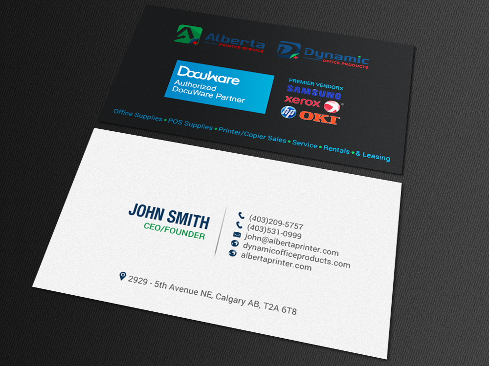 Diseño de Tarjeta de Presentación por chandrayaan.creative para Dynamic Office Products | Diseño #15818739