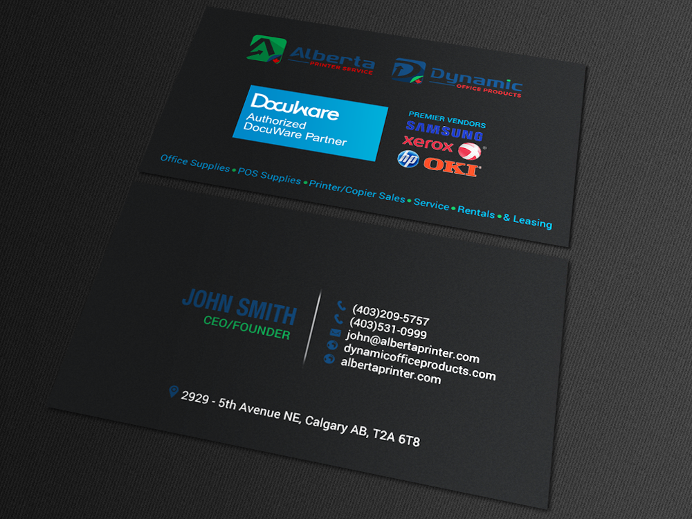 Diseño de Tarjeta de Presentación por chandrayaan.creative para Dynamic Office Products | Diseño #15818740