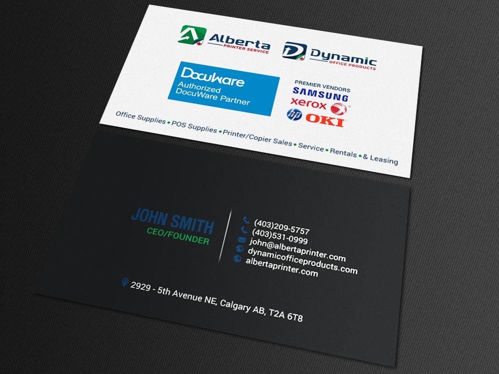 Diseño de Tarjeta de Presentación por chandrayaan.creative para Dynamic Office Products | Diseño #15818742