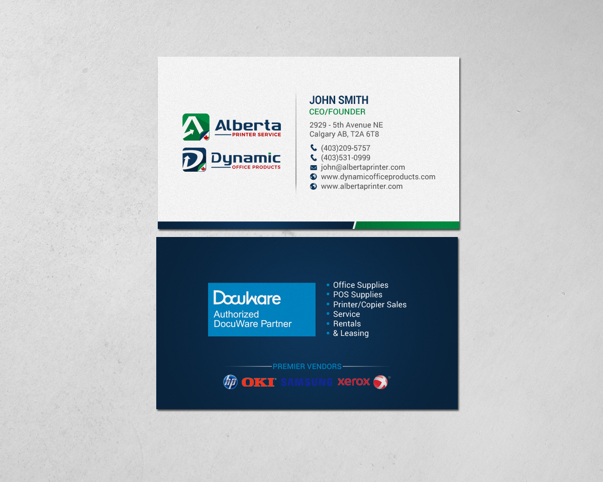 Diseño de Tarjeta de Presentación por chandrayaan.creative para Dynamic Office Products | Diseño #15818751