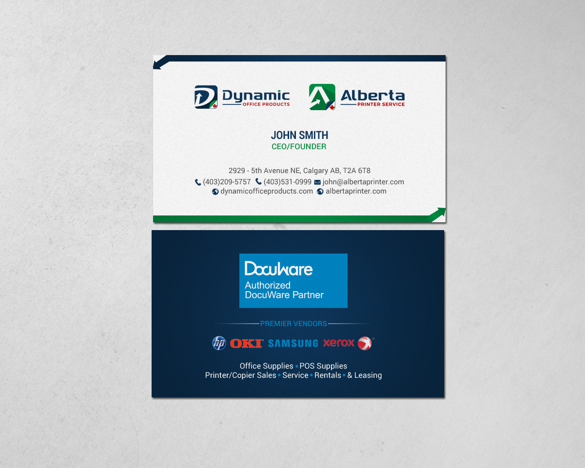 Diseño de Tarjeta de Presentación por chandrayaan.creative para Dynamic Office Products | Diseño #15818754