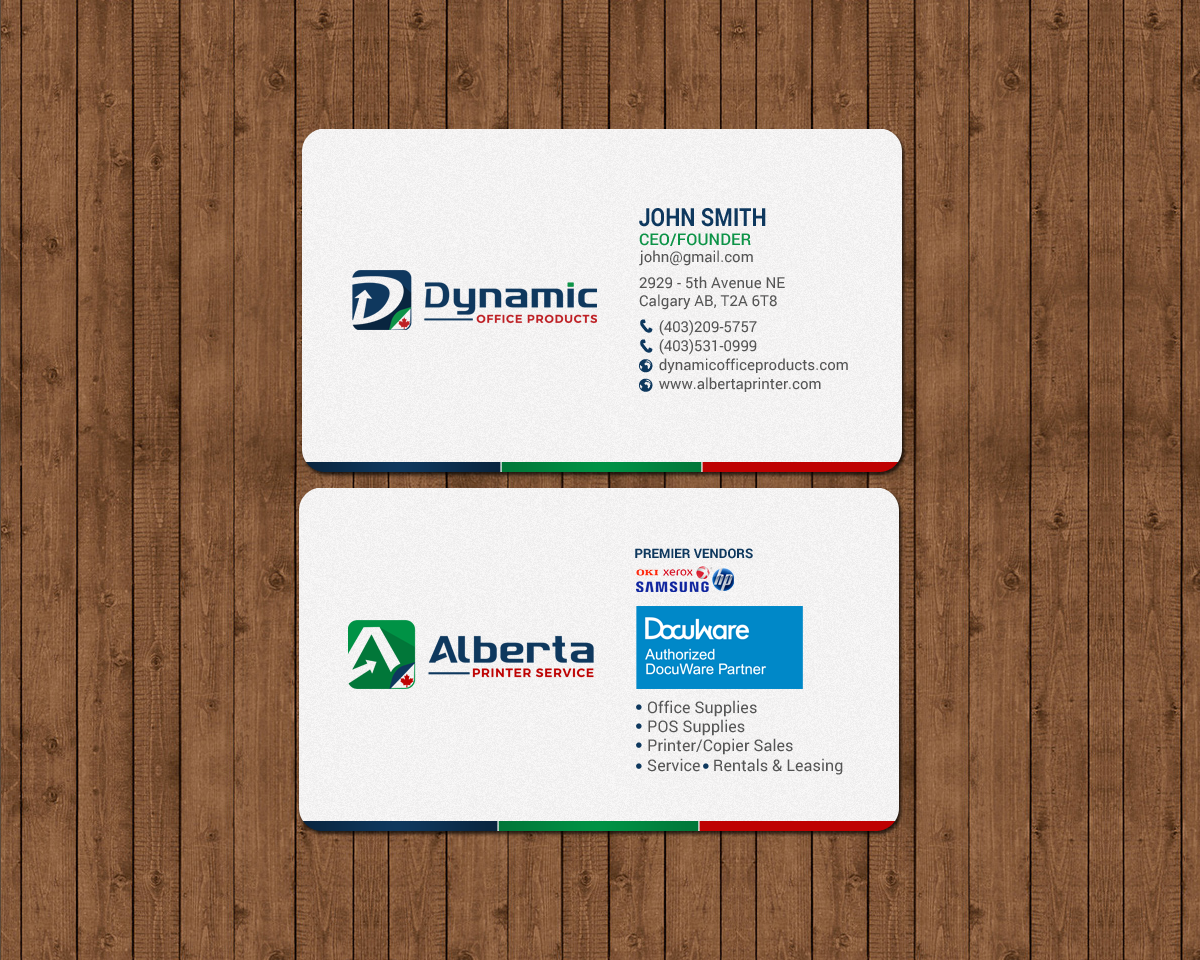 Diseño de Tarjeta de Presentación por chandrayaan.creative para Dynamic Office Products | Diseño #15821949