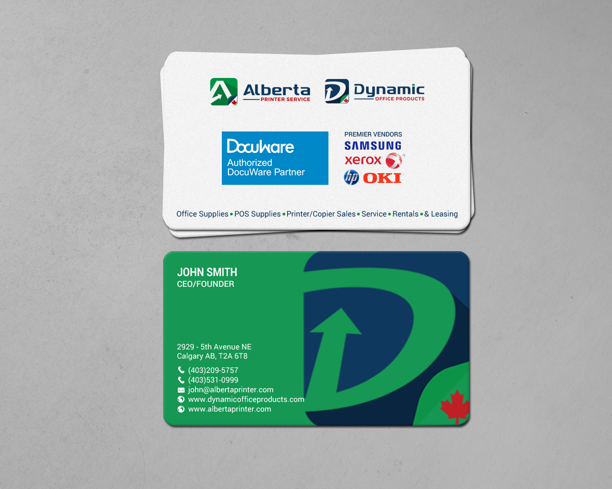 Diseño de Tarjeta de Presentación por chandrayaan.creative para Dynamic Office Products | Diseño #15822070