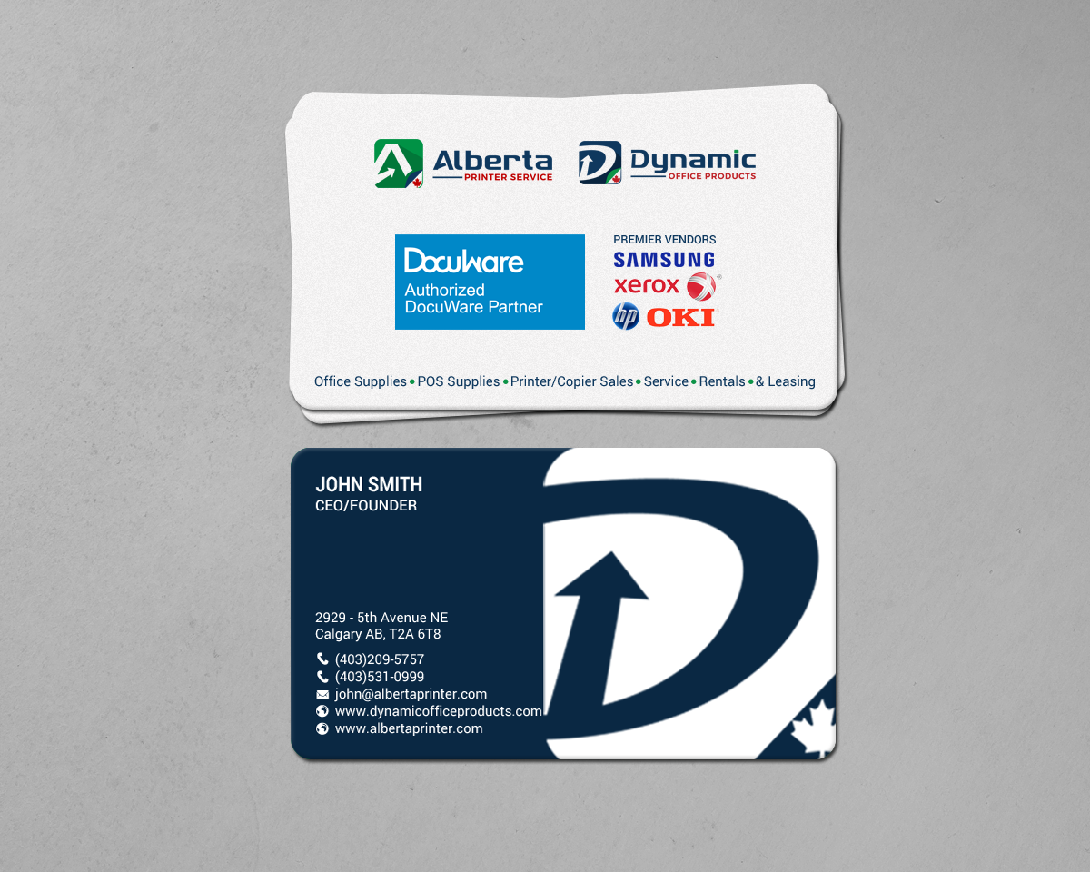 Diseño de Tarjeta de Presentación por chandrayaan.creative para Dynamic Office Products | Diseño #15822078