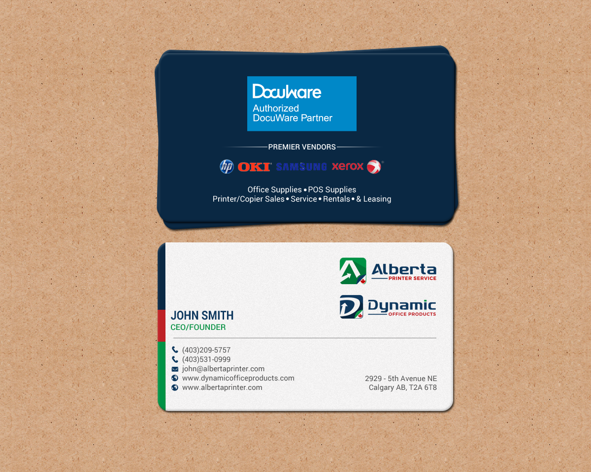 Diseño de Tarjeta de Presentación por chandrayaan.creative para Dynamic Office Products | Diseño #15822079