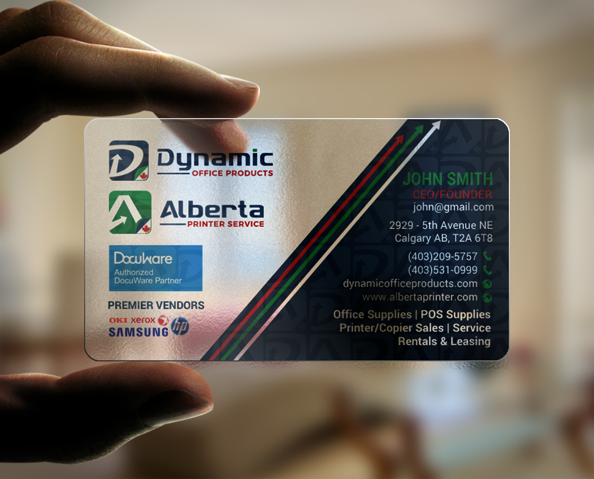 Diseño de Tarjeta de Presentación por chandrayaan.creative para Dynamic Office Products | Diseño #15822695