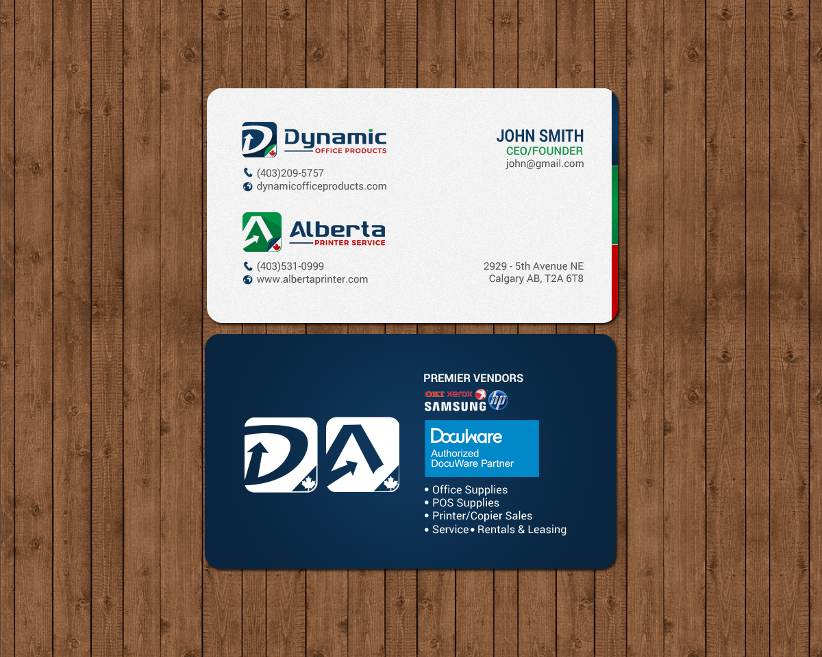 Diseño de Tarjeta de Presentación por chandrayaan.creative para Dynamic Office Products | Diseño #15822696