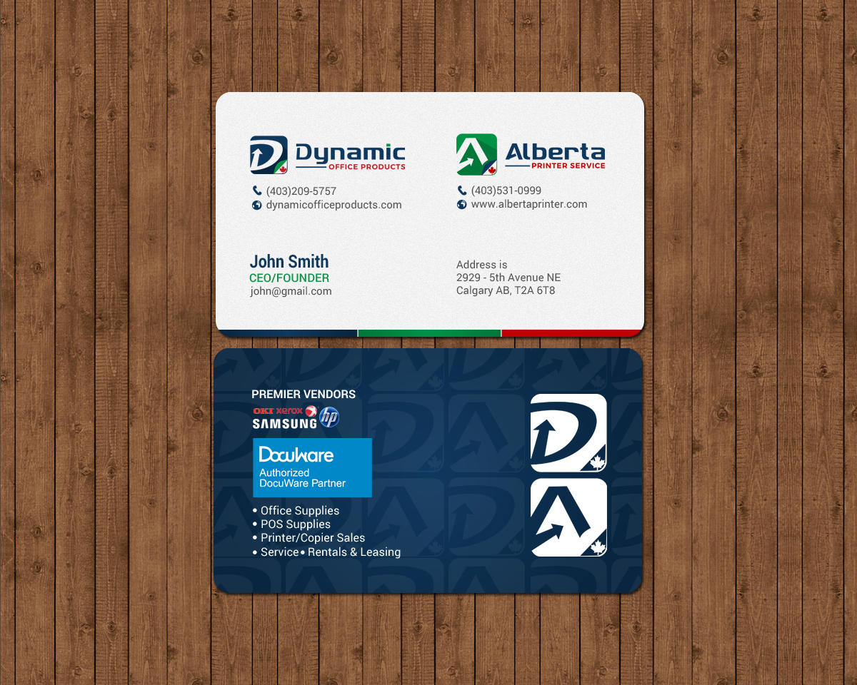 Diseño de Tarjeta de Presentación por chandrayaan.creative para Dynamic Office Products | Diseño #15822697