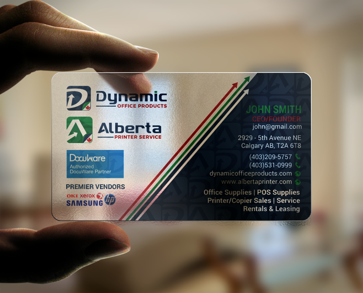 Diseño de Tarjeta de Presentación por chandrayaan.creative para Dynamic Office Products | Diseño #15822702