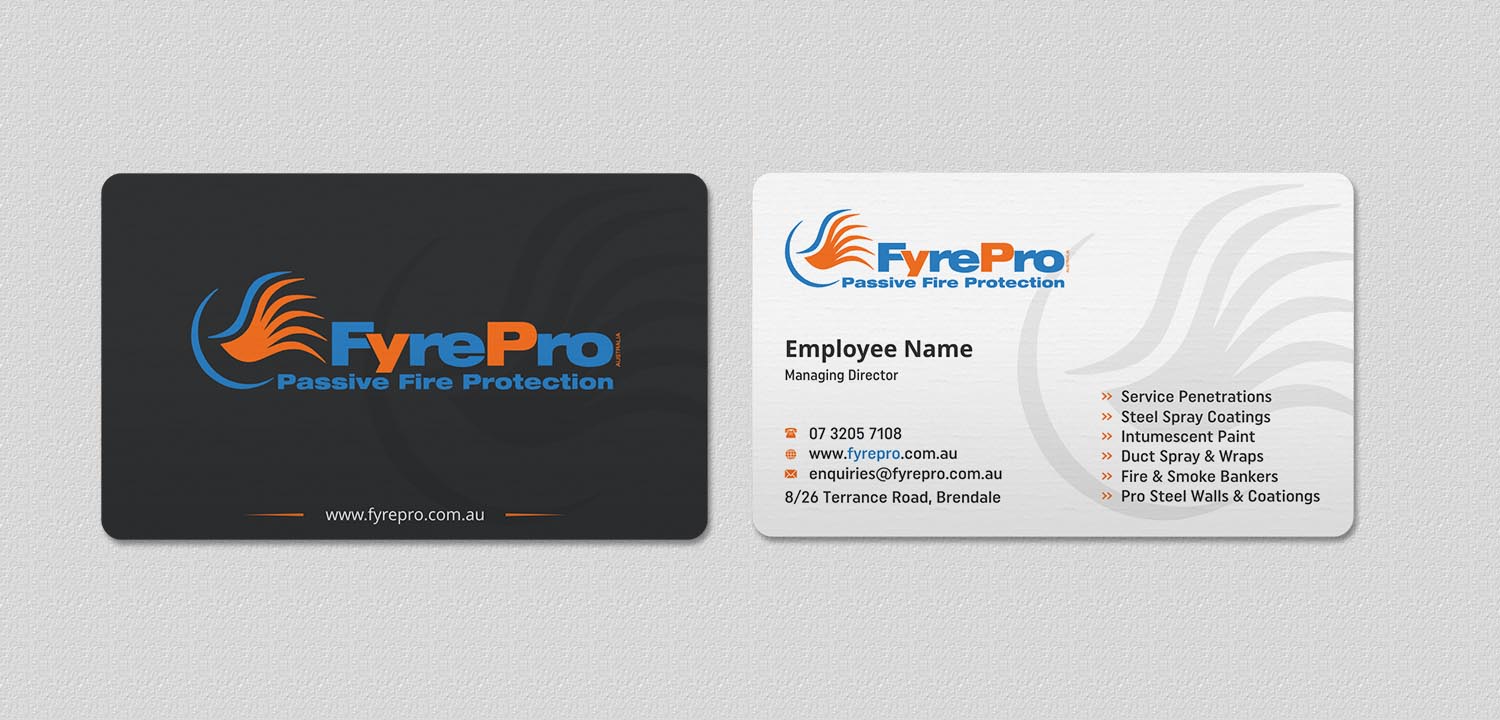 Business Card Design by INDIAN_Ashok for Fyre Pro Aus | Design #15769507