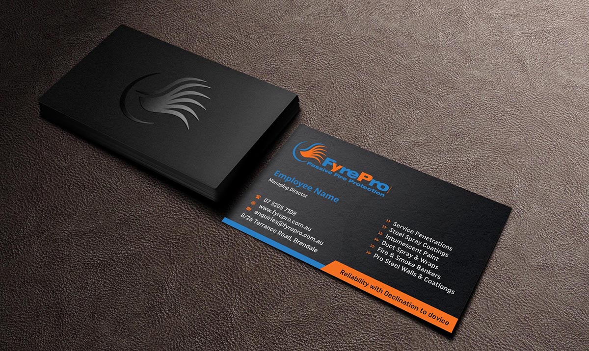 Business Card Design by INDIAN_Ashok for Fyre Pro Aus | Design #15770943